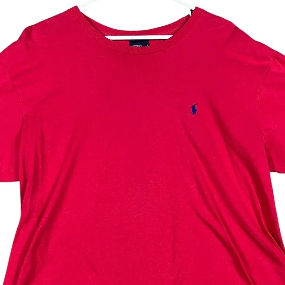 Polo Ralph Lauren Basic T-Shirt Mens L Red‎ Short Sleeve Tee Pony Classic FLAW